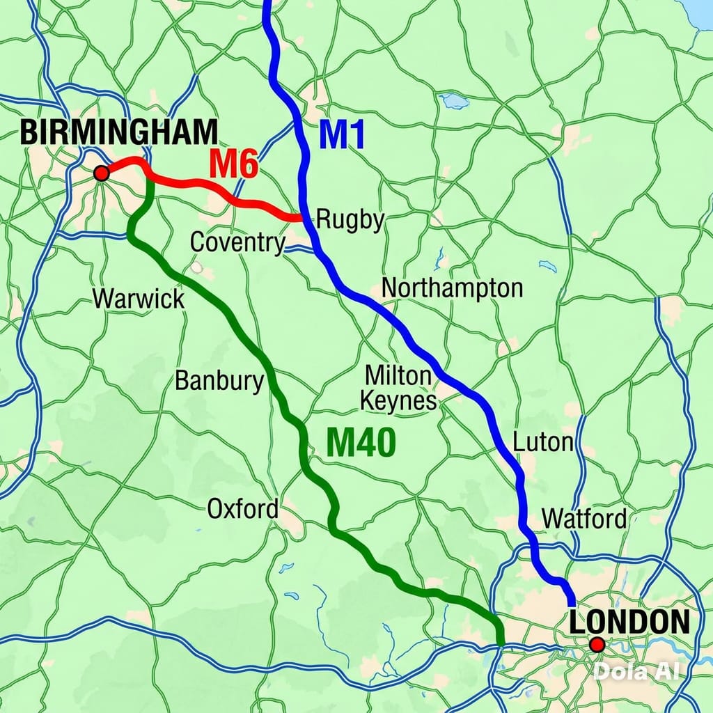A to Z Removals coverage area — based in Coleshill with quick access to the M6, M42 and M40 motorways, and a London ancillary unit